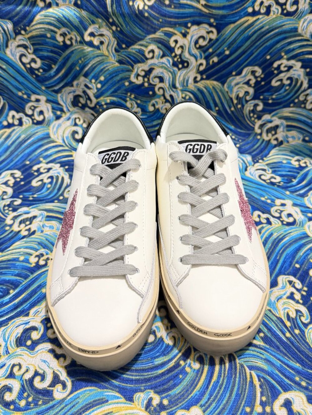 Golden Goose GGDB White Leather Sneakers Pink Glitter Star Unisex Casual Shoes